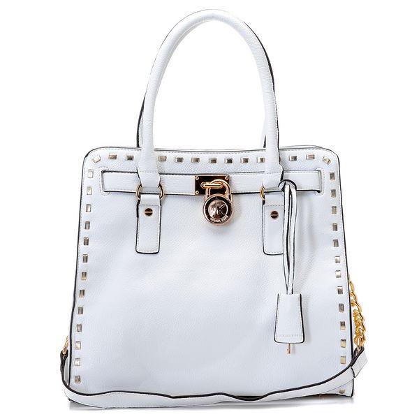 michael kors hamilton whipstitch stoff vanilla stud-trim skinn Vakker Ingen Skatt q70h5